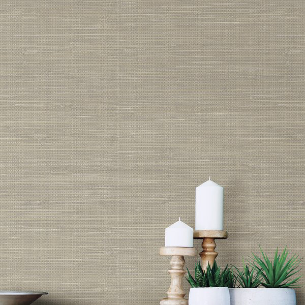 Hazelwood Home Wheat Grasscloth 5.5m x 52cm Peel and Stick Wallpaper